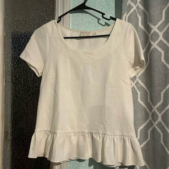 Anthropologie white ruffled shirt - Picture 1 of 3
